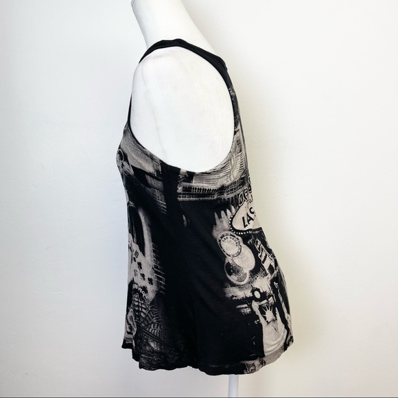 Banana Expression Las Vegas Graphic Muscle Tee Tank Semi Sheer Size Medium - Picture 7 of 16